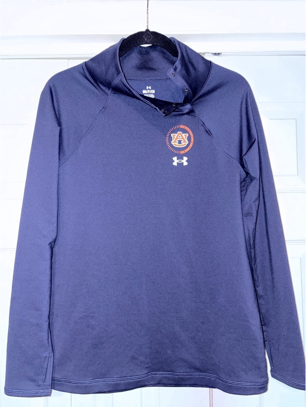 Under Armour Auburn Tigers Women’s S Navy Side Snap Pullover NCAA Game Day